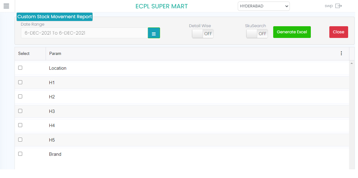 After selecting the Parameters, select the date range and if the user ...