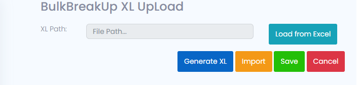 Generate Excel: It will generate the Bulk Breakup Up Excel in that ...